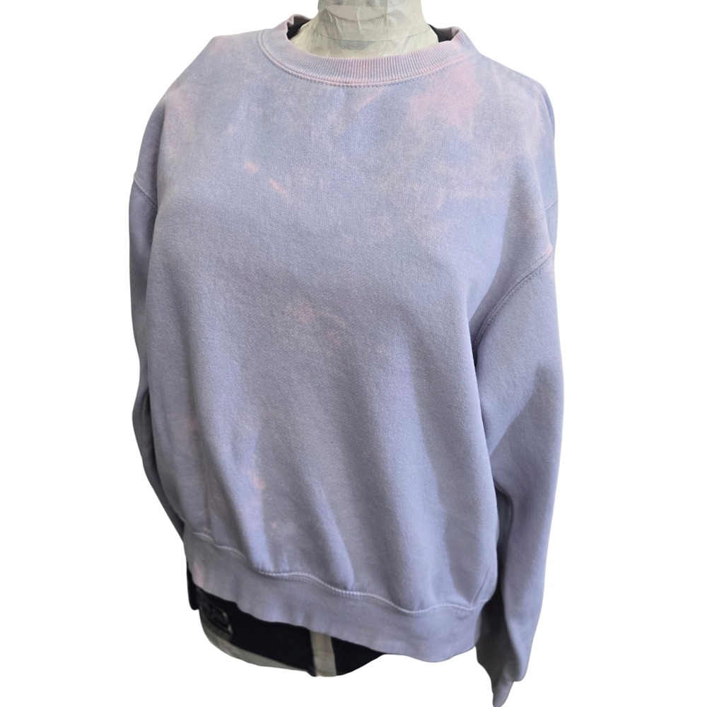 Brandy Melville J. Galt Bleach Dye Crewneck‎ Sweatshirt Pullover Sm ONZ Lavender